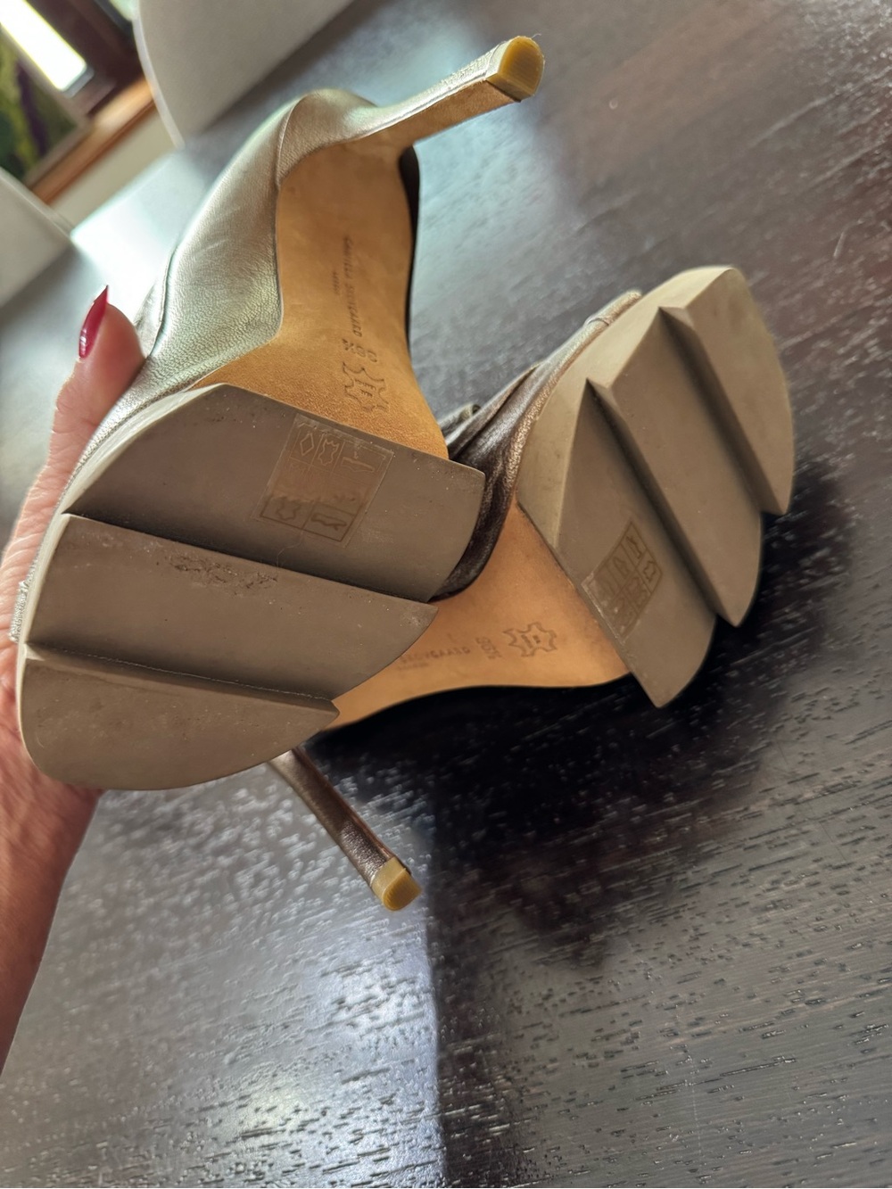 Camilla Skovgaard Metallic Leather/Suede Open Toe Booties - Picture 12 of 17